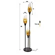 Stojaca lampa 76-90S Cocoon 3L Brown clear glass