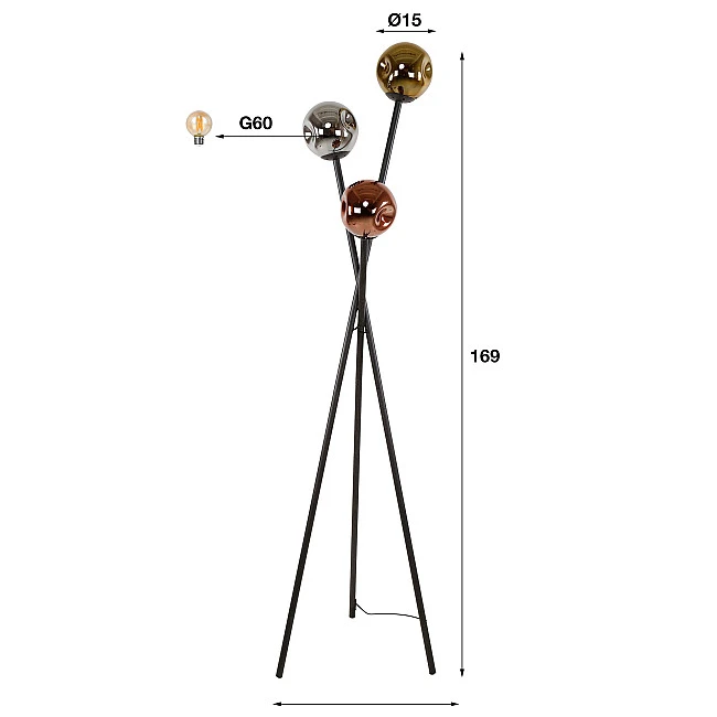 Stojaca lampa 77-76 Molecule 3L Multicolour Glass