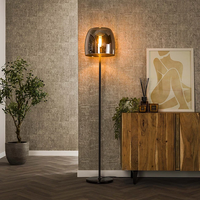 Stojaca lampa 80-13 Drift 1L Smoke Grey Glass