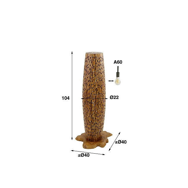 Stojaca lampa 80-80 Bars 2L Drevo Teak