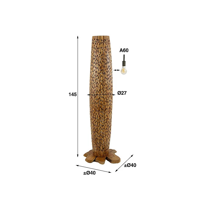Stojaca lampa 80-81 Bars 3L Drevo Teak