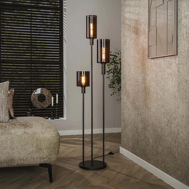 Stojaca lampa 84-35 Sepiora 3L Brown Glass