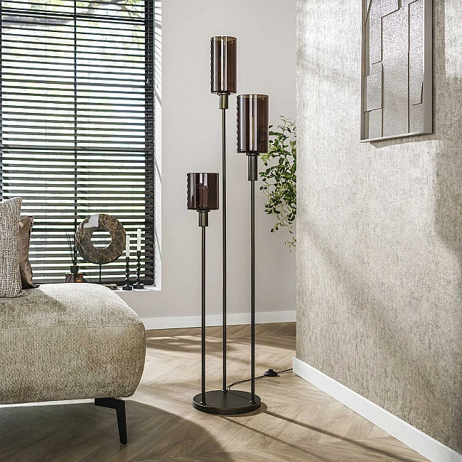 Stojaca lampa 84-35 Sepiora 3L Brown Glass