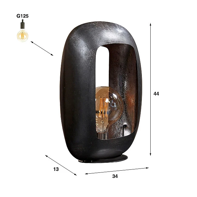 Stolová lampa 71-99 Arch 1L Black Nikel
