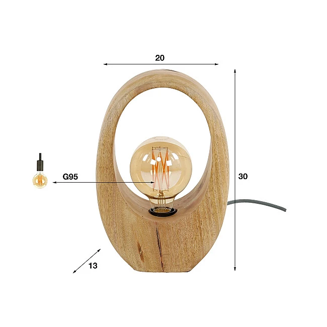 Stolová lampa 73-21 Arch 1L Drevo Mango