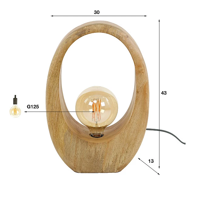 Stolová lampa 73-22 Arch 1L Drevo Mango