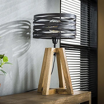 Stolová lampa 76-71 Twist 1L Drevo Mango