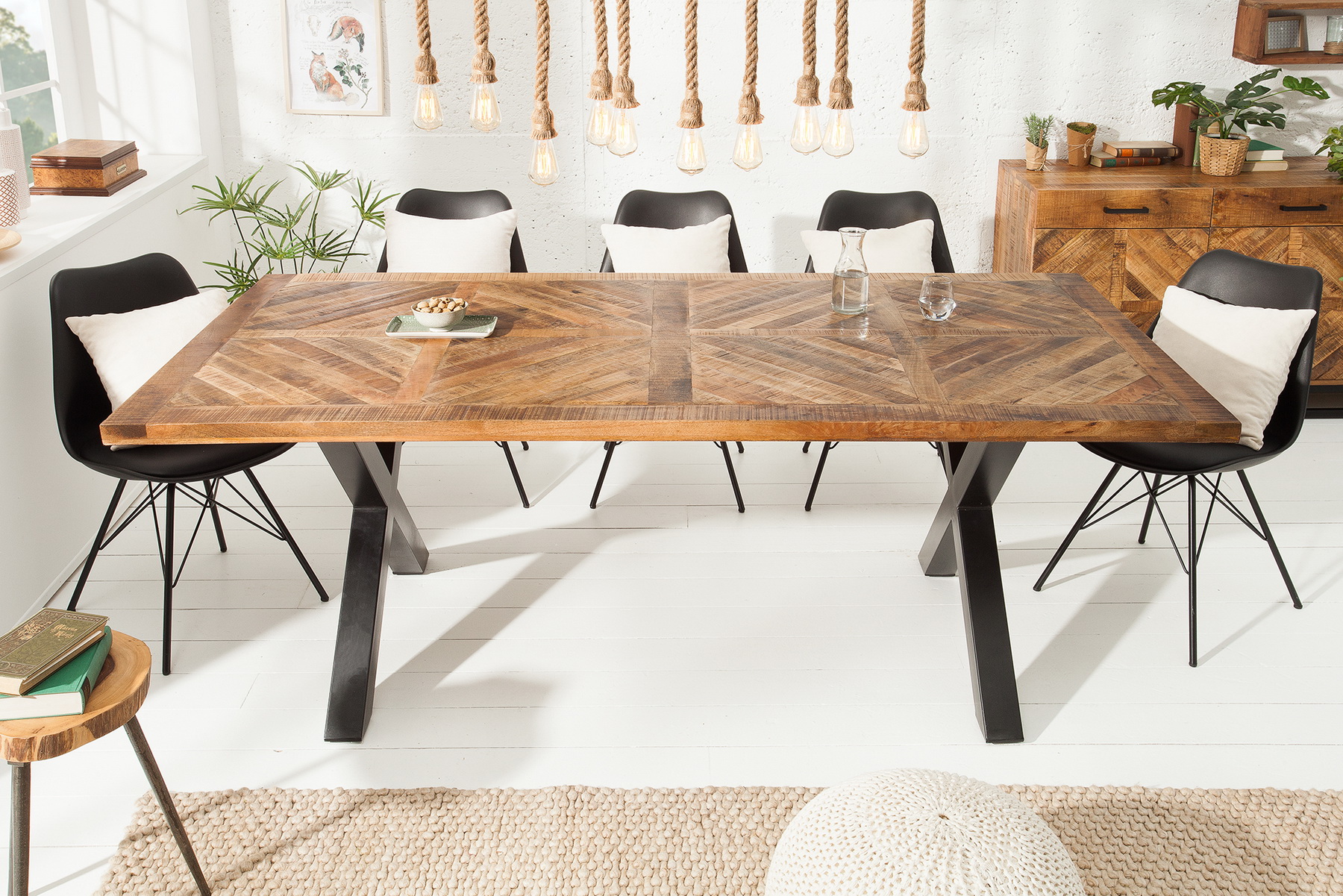 Jedálenský stôl 39288 200x100cm Masív drevo Mango prírodné - PRODUKT JE SKLADOM U NÁS - 1Ks
