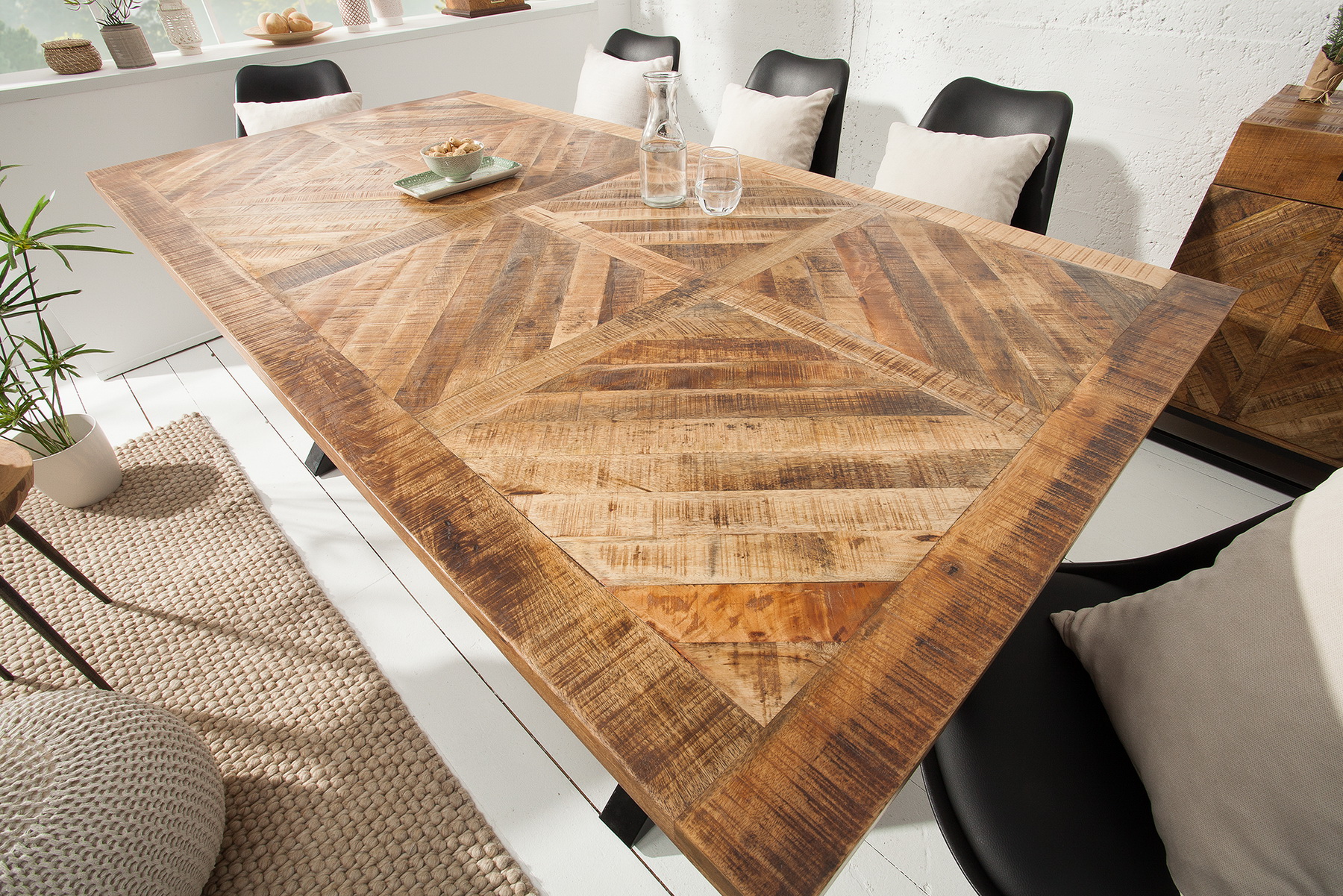 Jedálenský stôl 39288 200x100cm Masív drevo Mango prírodné - PRODUKT JE SKLADOM U NÁS - 1Ks