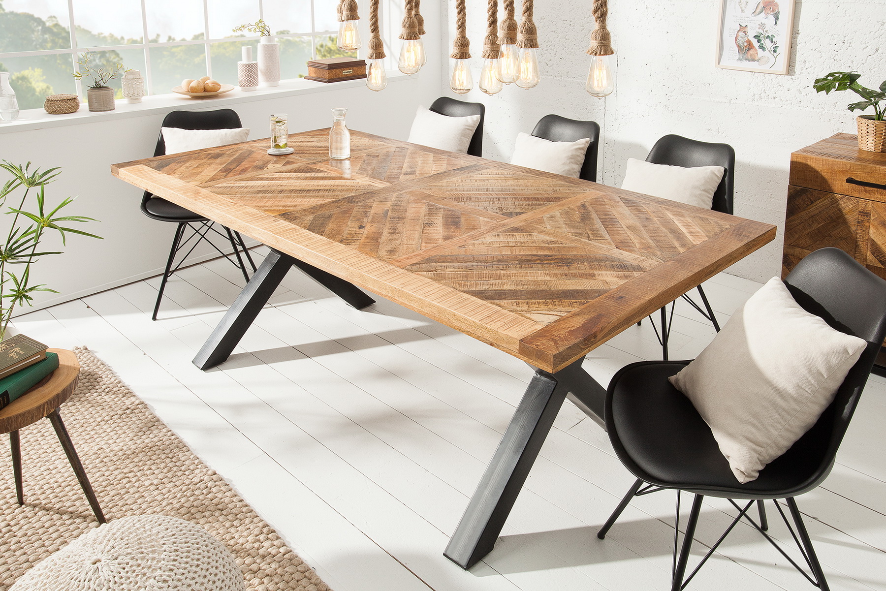 Jedálenský stôl 39288 200x100cm Masív drevo Mango prírodné - PRODUKT JE SKLADOM U NÁS - 1Ks Jedálenský stôl 39288 200x100cm Masív drevo Mango prírodné - PRODUKT JE SKLADOM U NÁS - 1Ks
