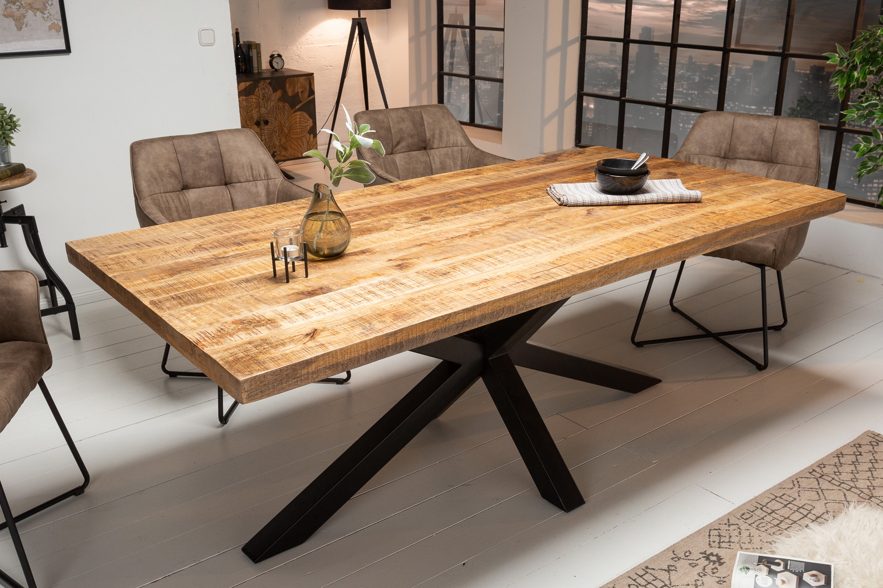 Jedálenský stôl 39443 180x90cm Masív drevo Mango prírodné Jedálenský stôl 39443 180x90cm Masív drevo Mango prírodné