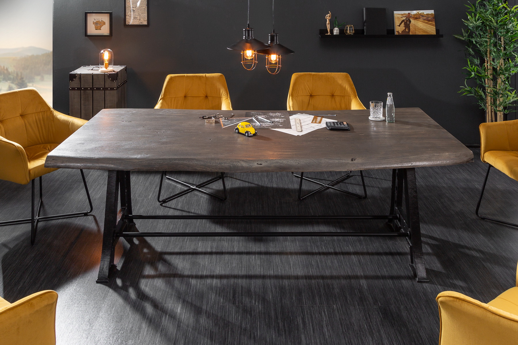 Jedálenský stôl 39756 220x100cm drevo Acacia Industrial