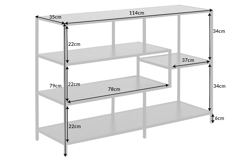 Knižnica/Regál 42019 115cm Slim Line Čierny jaseň Knižnica/Regál 42019 115cm Slim Line Čierny jaseň