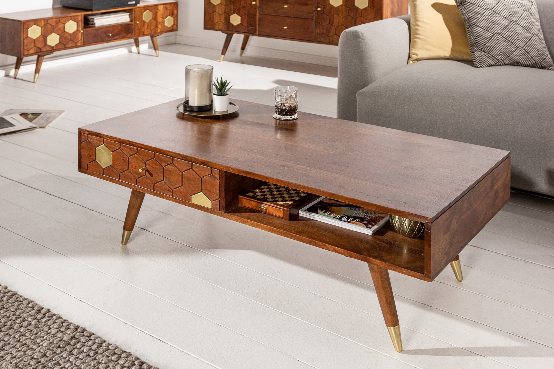 Konferenčný stôl 39948 117x60cm Drevo Acacia Konferenčný stôl 39948 117x60cm Drevo Acacia