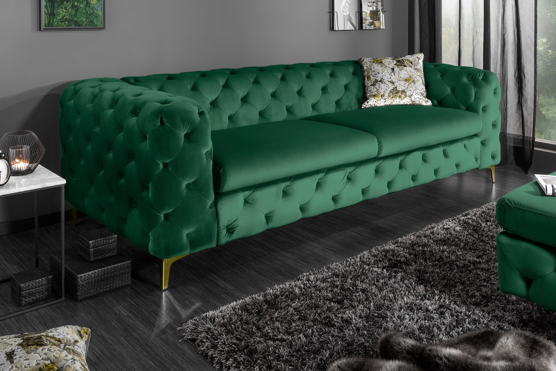 Sedacia súprava 39312 240cm Modern Barock - Zamat Smaragdovozelená Sedacia súprava 39312 240cm Modern Barock - Zamat Smaragdovozelená