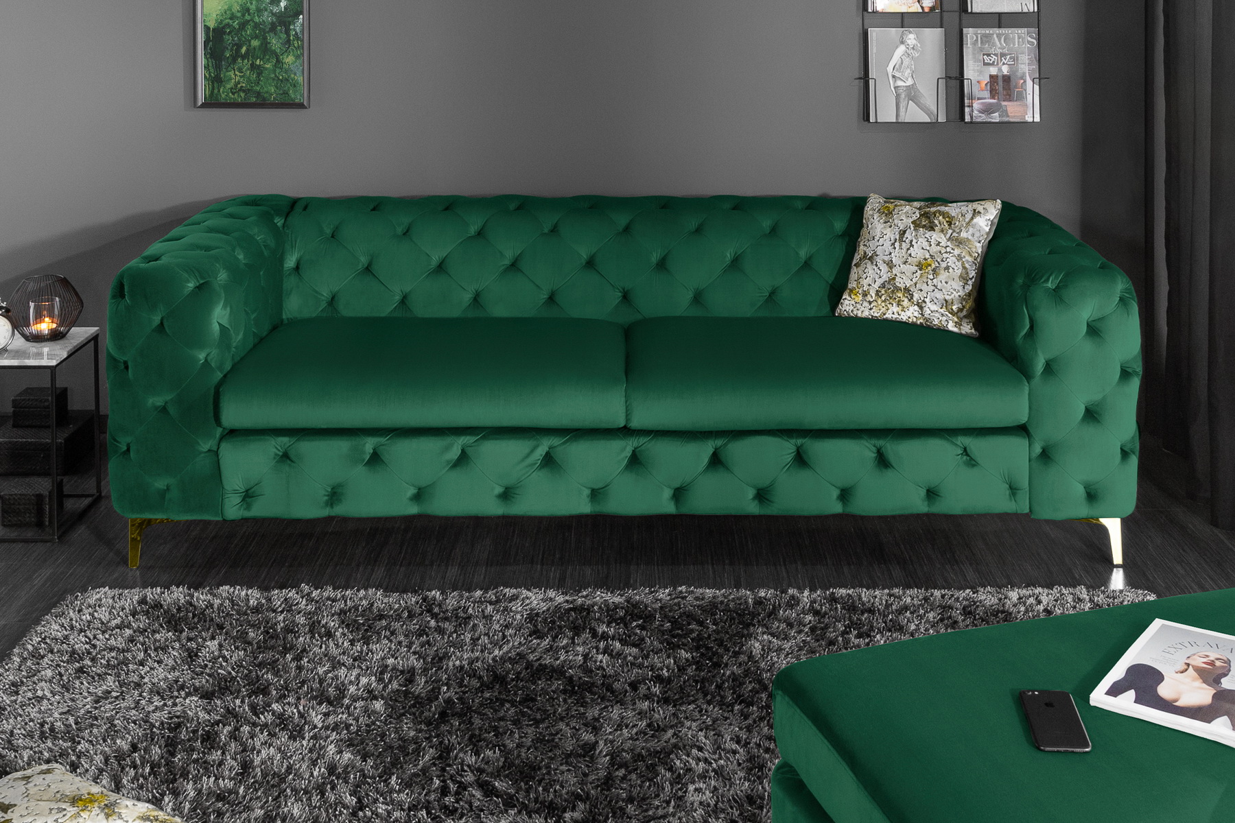 Sedacia súprava 39312 240cm Modern Barock - Zamat Smaragdovozelená Sedacia súprava 39312 240cm Modern Barock - Zamat Smaragdovozelená