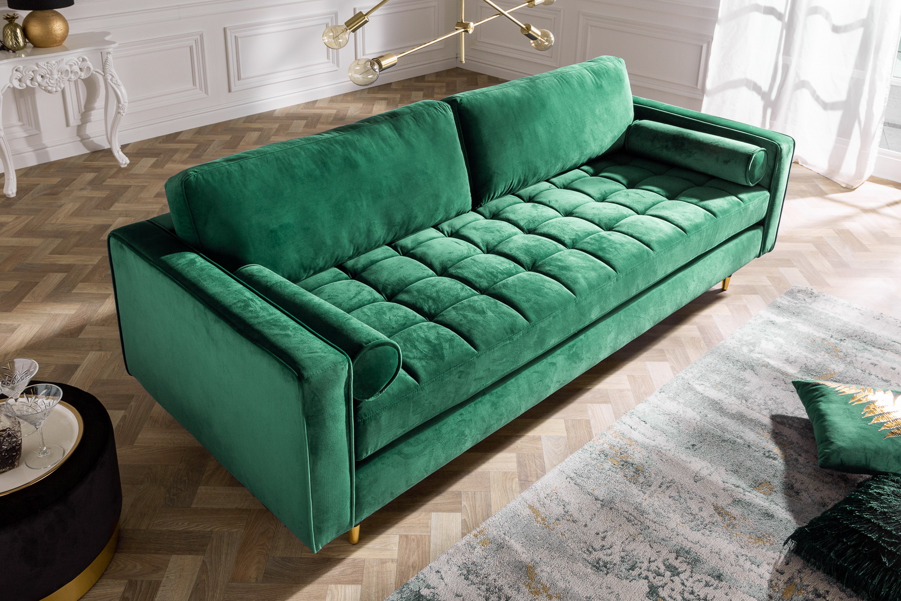 Sedacia súprava 39845 225cm Cozy - Zamat Smaragdovozelená Sedacia súprava 39845 225cm Cozy - Zamat Smaragdovozelená