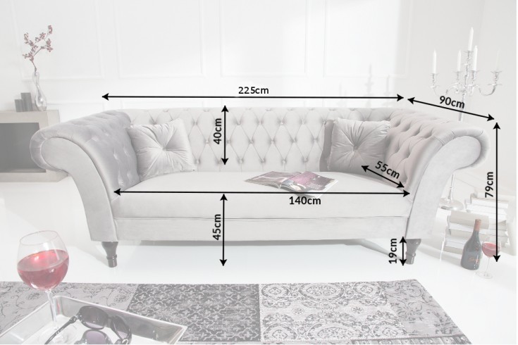 Sedacia súprava 40148 230cm Paris II - Zamat striebornošedá Sedacia súprava 40148 230cm Paris II - Zamat striebornošedá