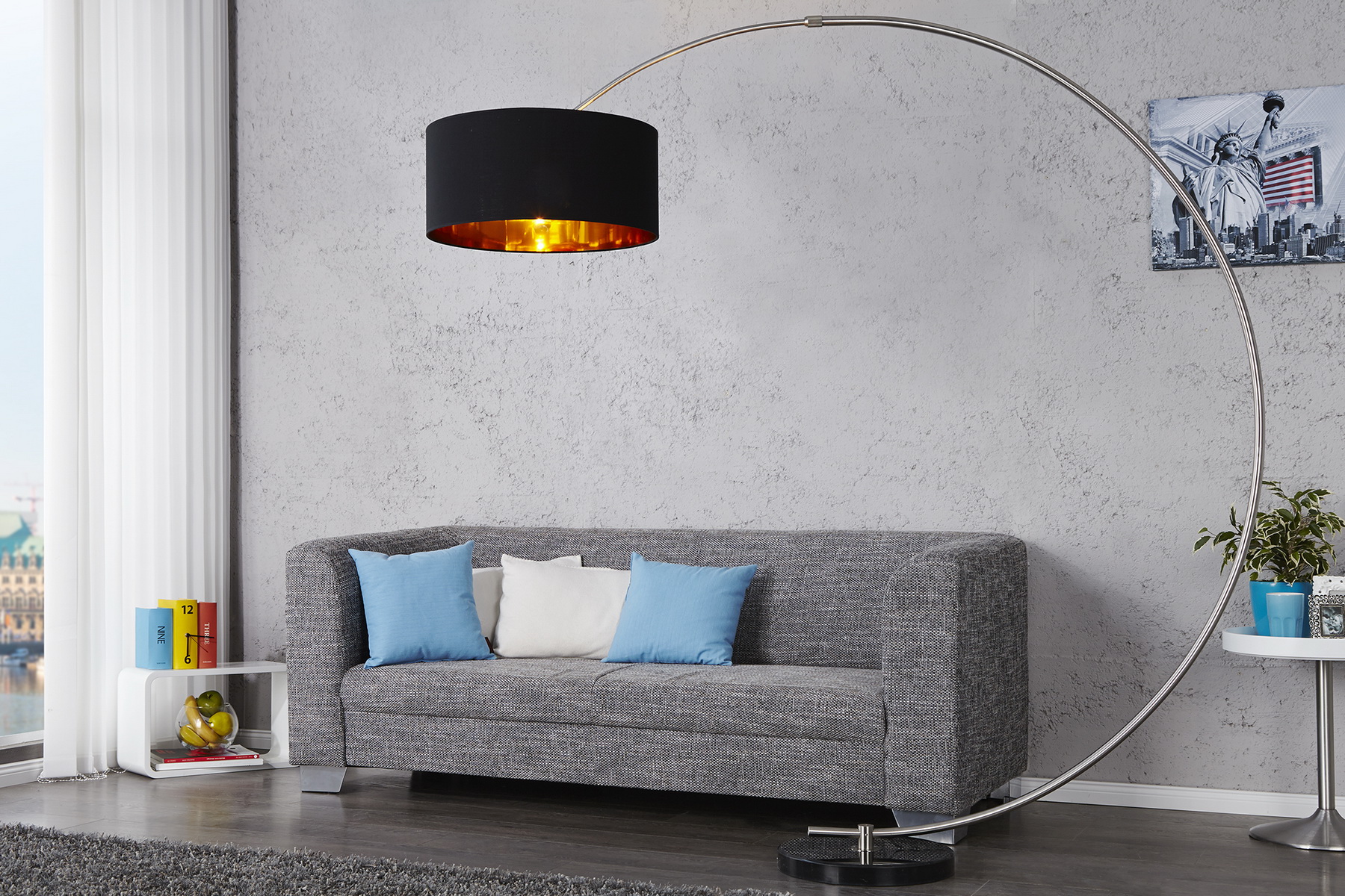 Stojaca lampa 5758 Polkruh Čierna Stojaca lampa 5758 Polkruh Čierna