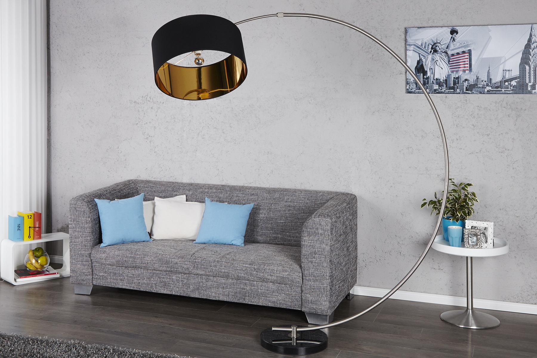 Stojaca lampa 5758 Polkruh Čierna Stojaca lampa 5758 Polkruh Čierna