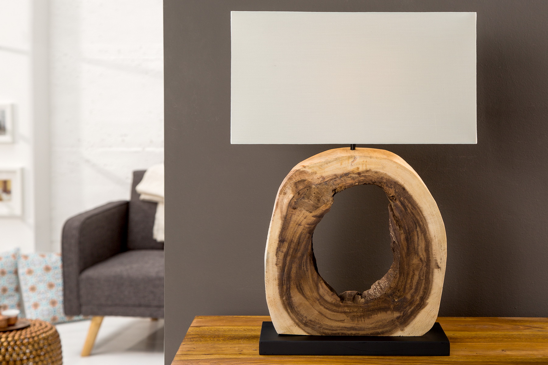 Stolová lampa 36972 Circle teakové drevo Stolová lampa 36972 Circle teakové drevo