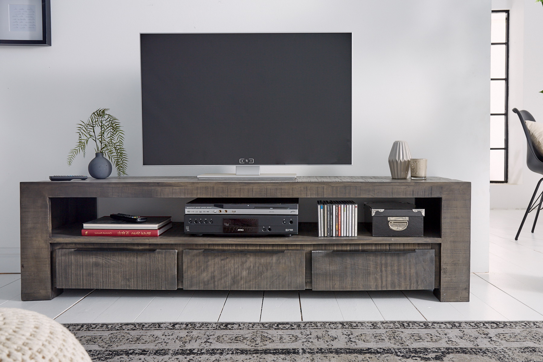 TV-skrinka 39279 170cm Masív drevo Mango Industrial look - PRODUKT JE SKLADOM - 2Ks TV-skrinka 39279 170cm Masív drevo Mango Industrial look - PRODUKT JE SKLADOM - 2Ks