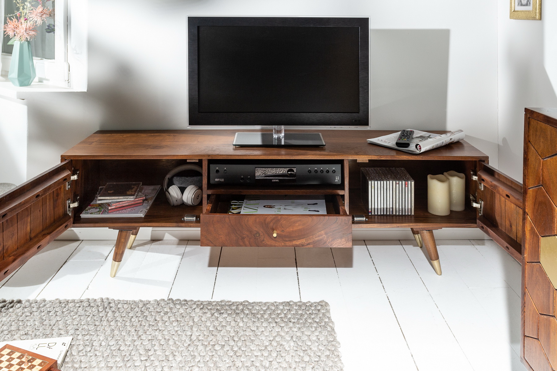 TV-skrinka 39949 140cm Drevo Acacia TV-skrinka 39949 140cm Drevo Acacia