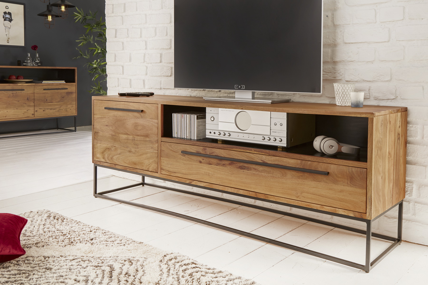 TV-skrinka 40296 165cm Drevo Acacia TV-skrinka 40296 165cm Drevo Acacia