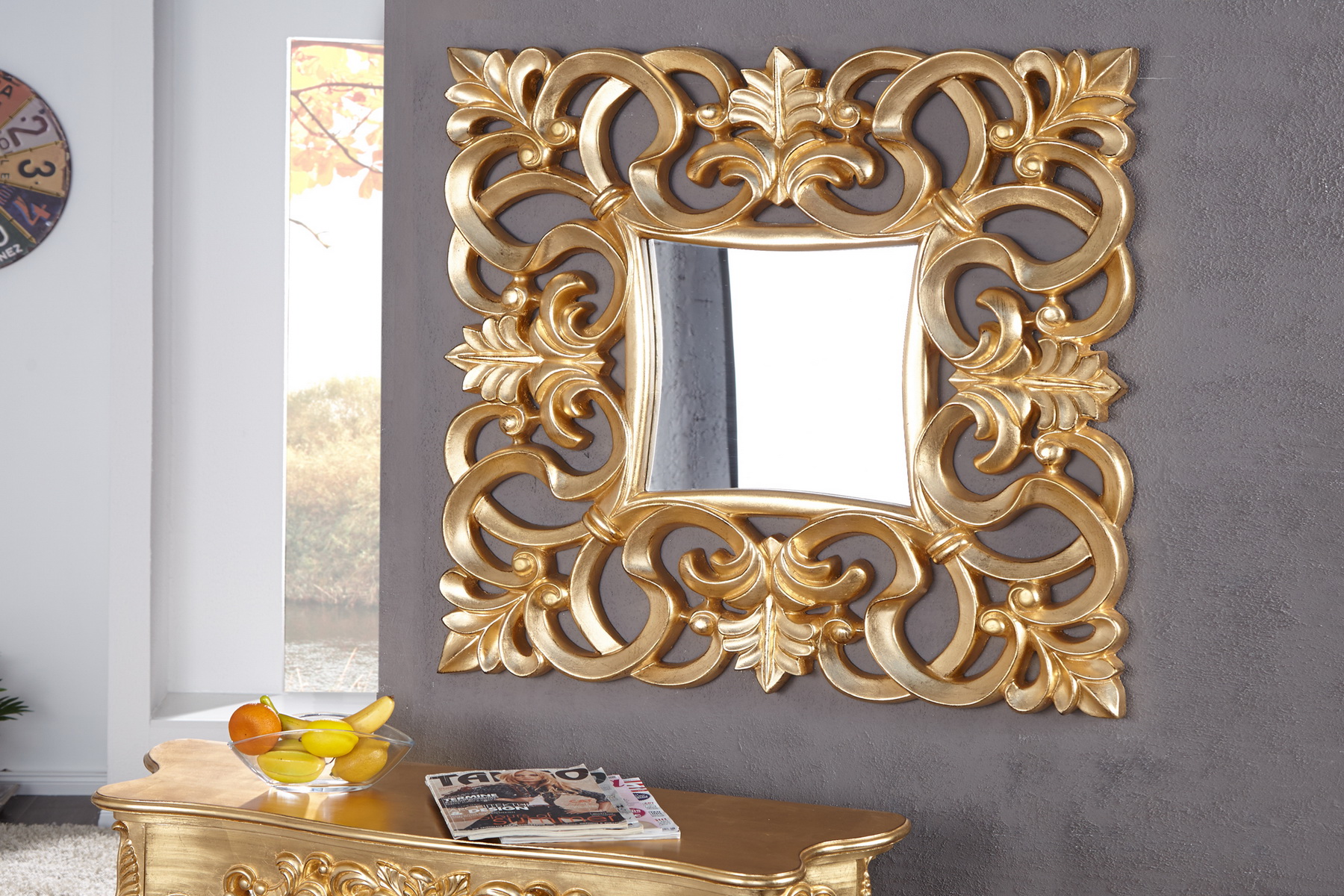 Zrkadlo Antic 15626 75x75cm Zlaté Zrkadlo Antic 15626 75x75cm Zlaté