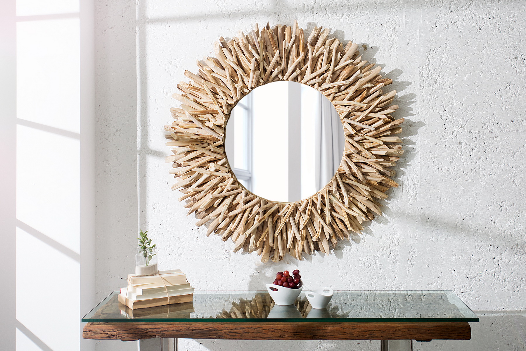Zrkadlo 36577 Ø80cm Drevo Teak Zrkadlo 36577 Ø80cm Drevo Teak