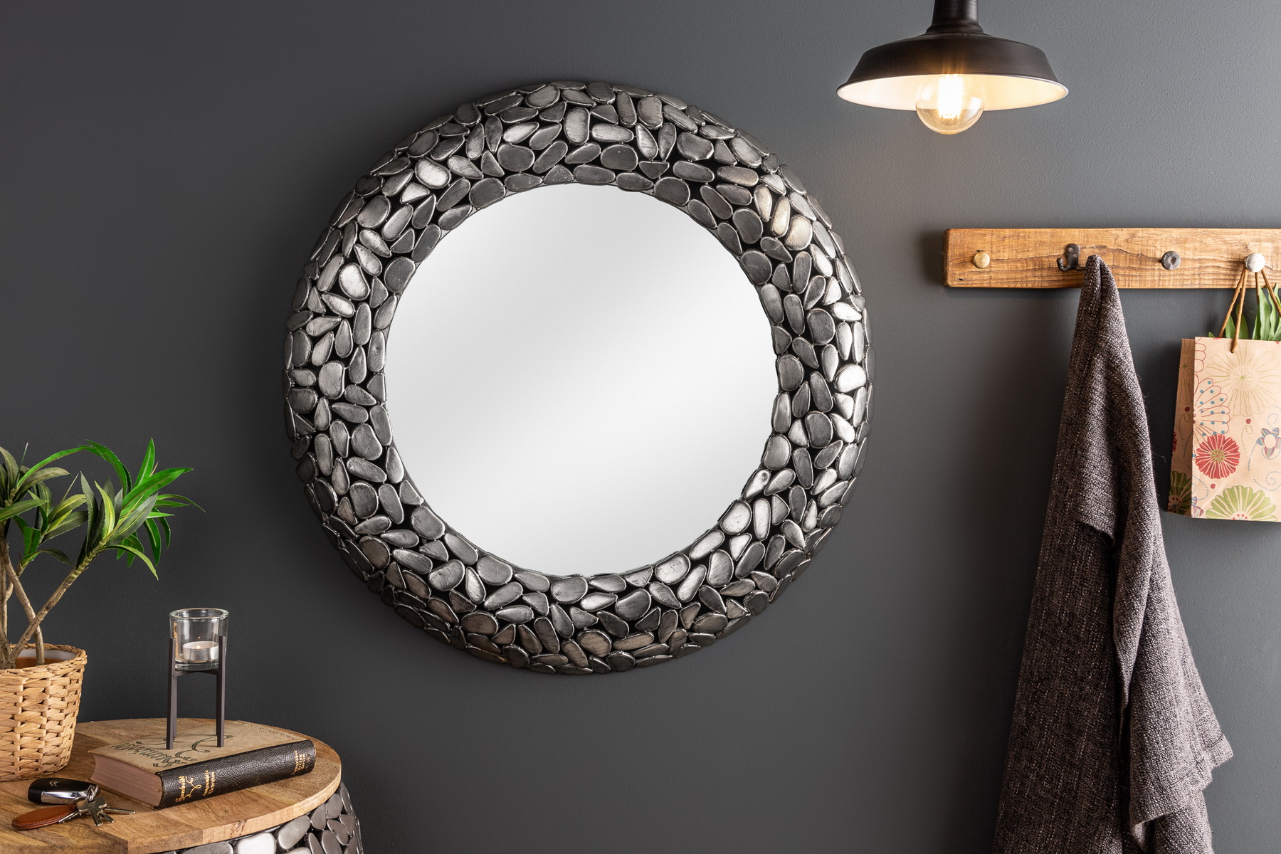 Zrkadlo 38724 Ø82cm Mosaic silver-aluminium - PRODUKT JE SKLADOM Zrkadlo 38724 Ø82cm Mosaic silver-aluminium - PRODUKT JE SKLADOM