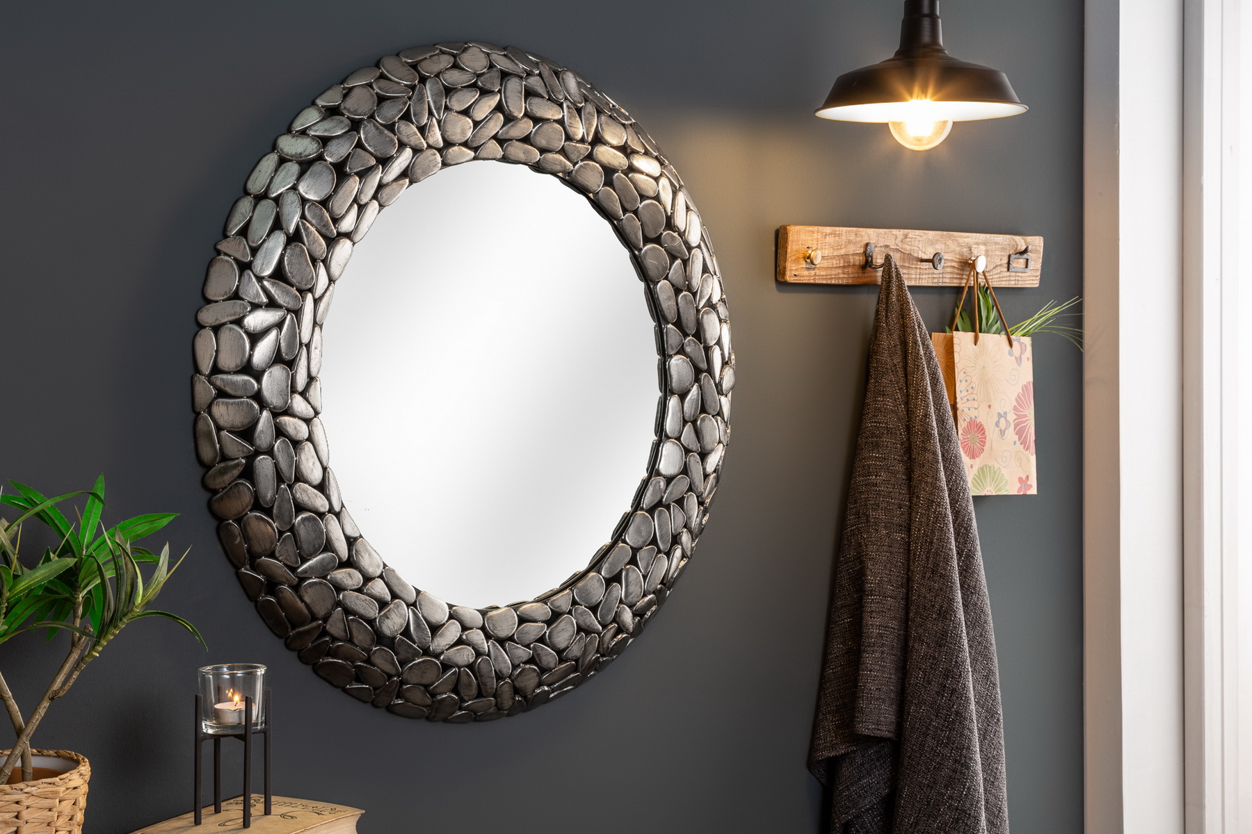 Zrkadlo 38724 Ø82cm Mosaic silver-aluminium - PRODUKT JE SKLADOM Zrkadlo 38724 Ø82cm Mosaic silver-aluminium - PRODUKT JE SKLADOM