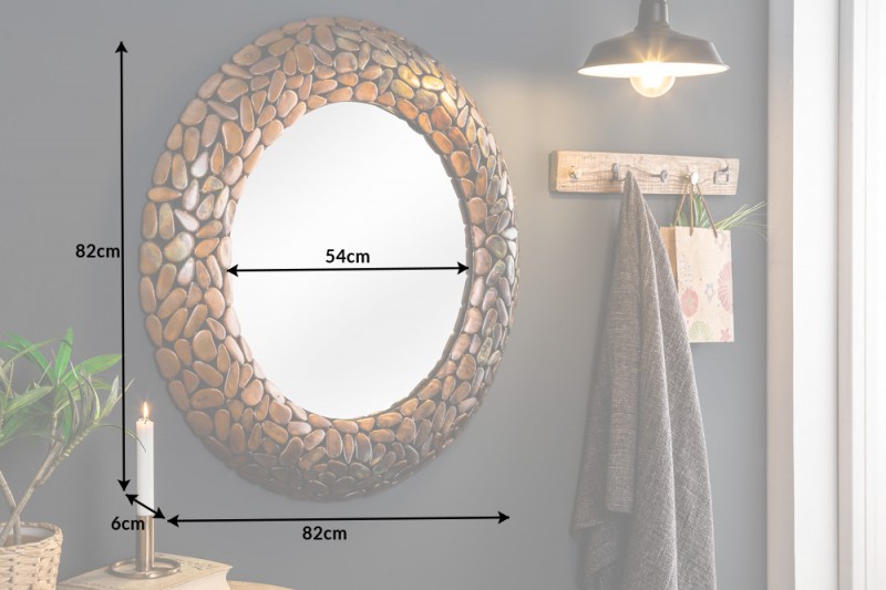 Zrkadlo 38743 Ø82cm Mosaic medené-aluminium Zrkadlo 38743 Ø82cm Mosaic medené-aluminium