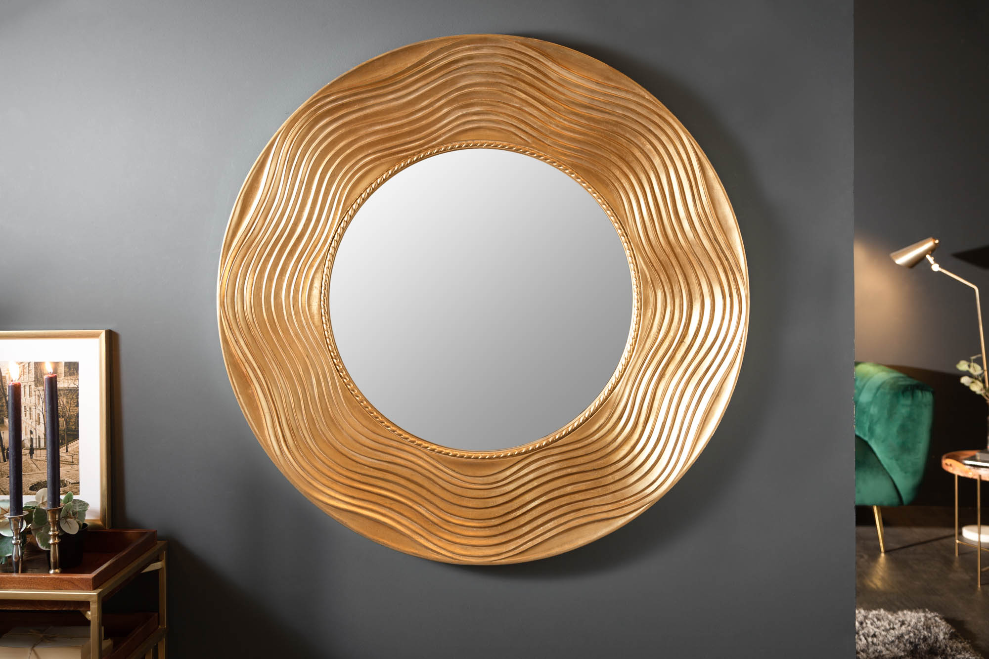 Zrkadlo 40697 Ø100cm gold Zrkadlo 40697 Ø100cm gold