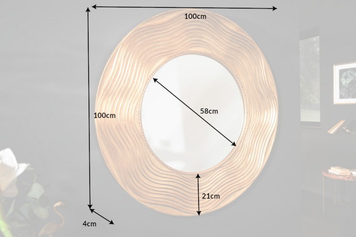 Zrkadlo 40697 Ø100cm gold Zrkadlo 40697 Ø100cm gold