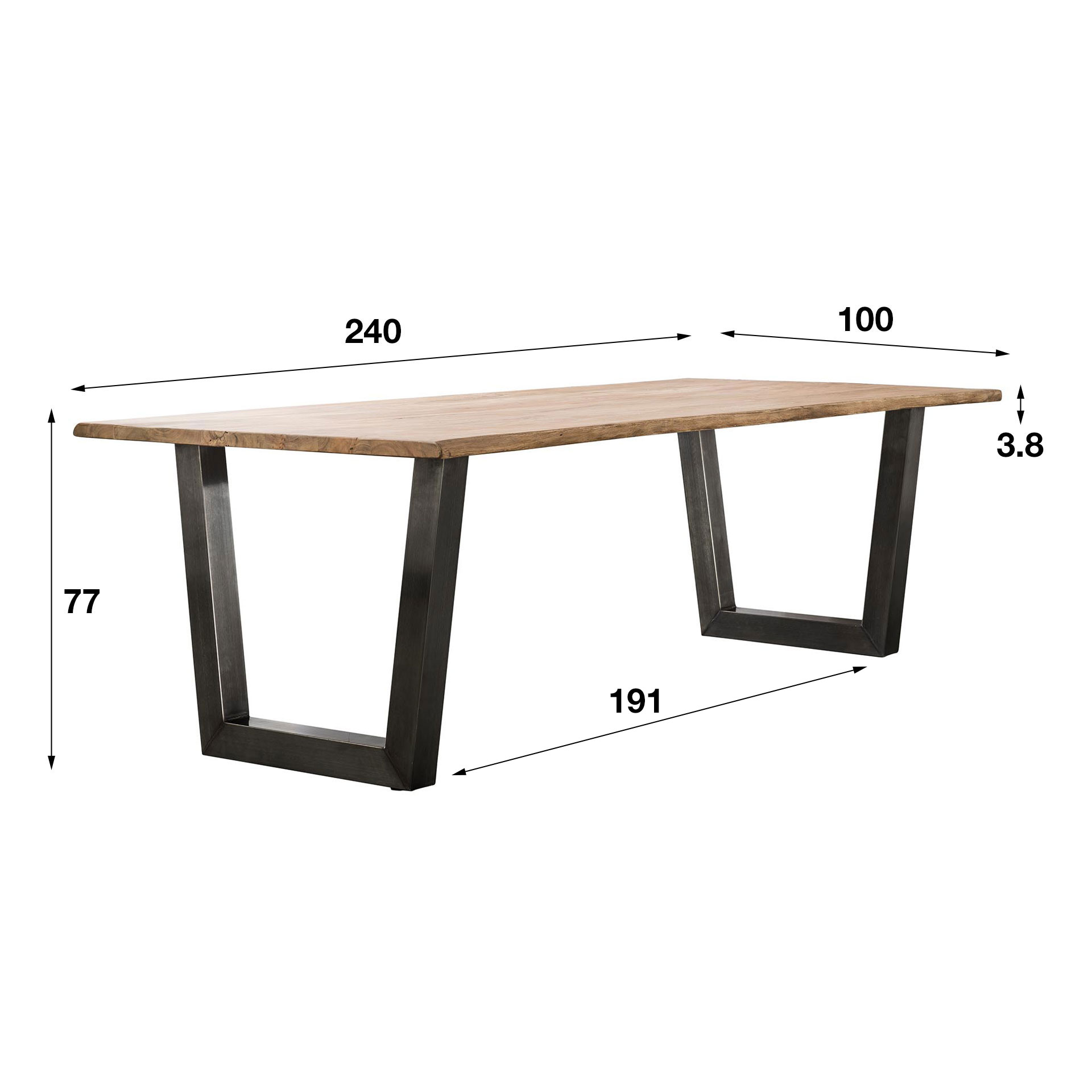 Jedálenský stôl 20-23 240x100cm Solid Acacia natural