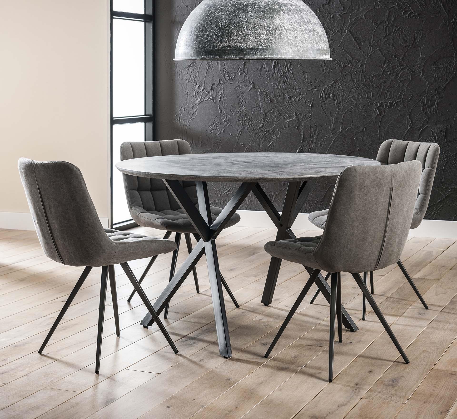 Jedálenský stôl 56-81 Ø120cm Concrete look Jedálenský stôl 56-81 Ø120cm Concrete look