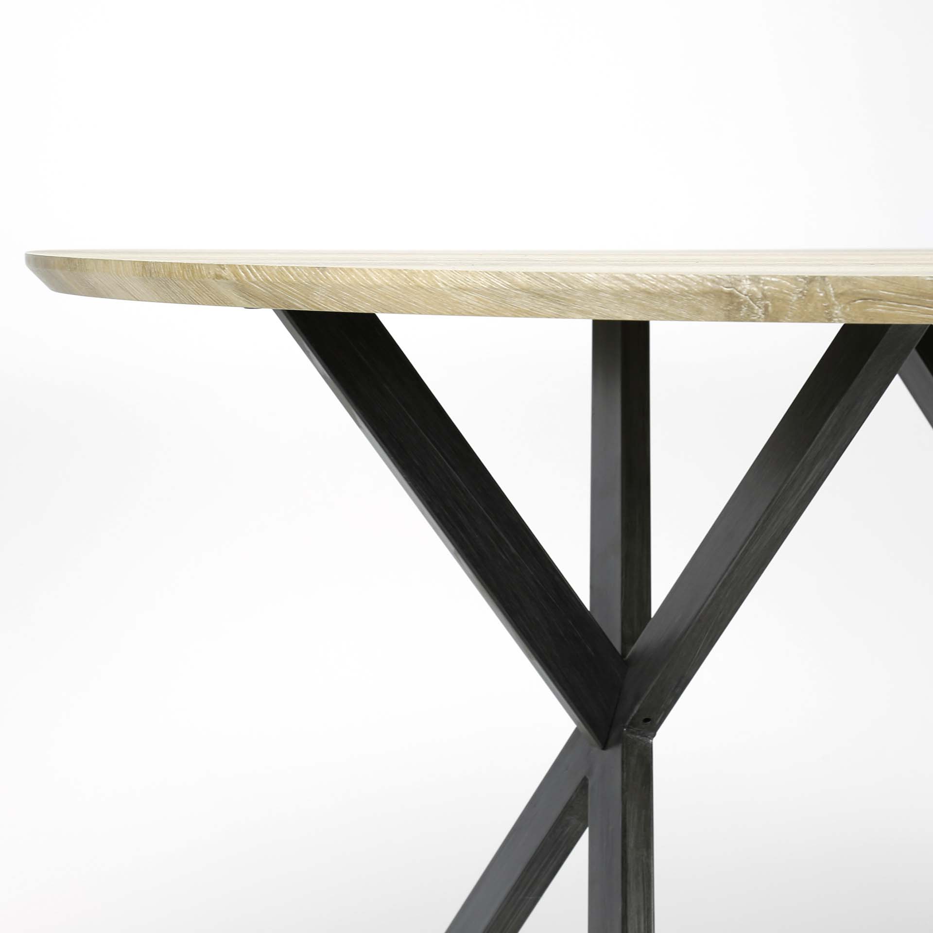 Jedálenský stôl 56-81 Ø120cm Bielený dub Jedálenský stôl 56-81 Ø120cm Bielený dub